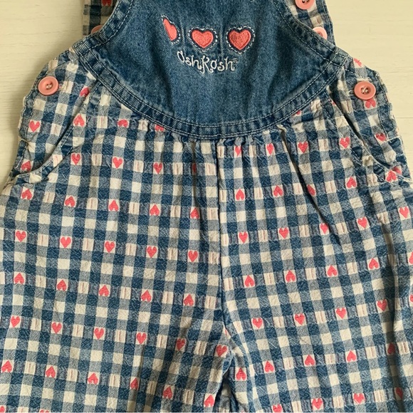 Vintage Oshkosh Overalls Heart Pattern Sz 12 Months Made in Canada - Picture 6 of 15